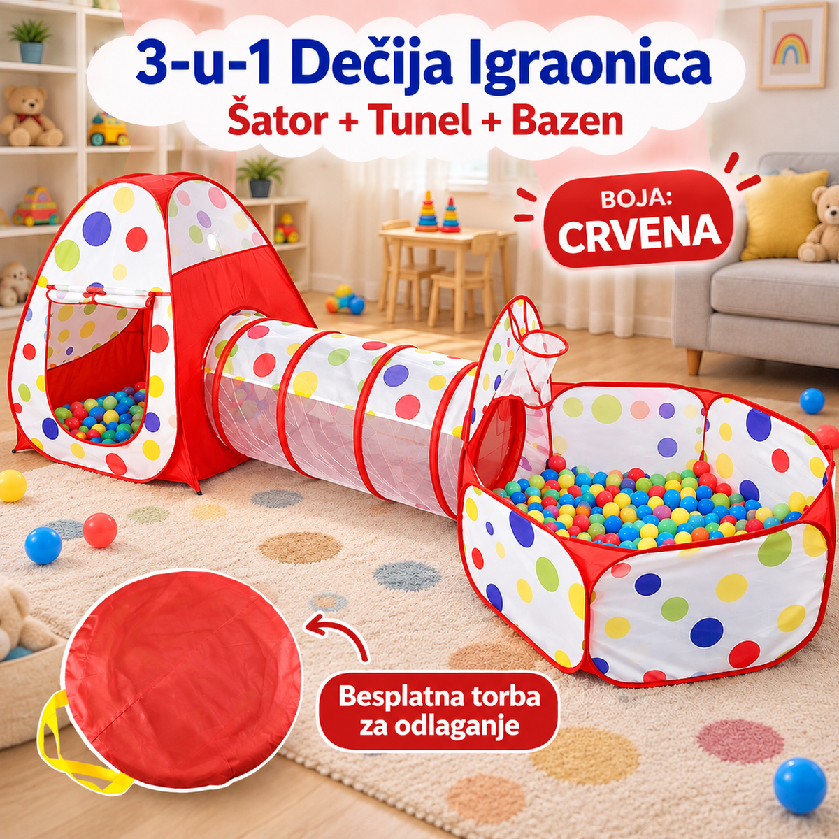 🏠 3u1 DEČIJA IGRAONICA – ZABAVA U VAŠEM DOMU!