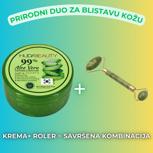 Aloe vera krema+Roler sa žadom.