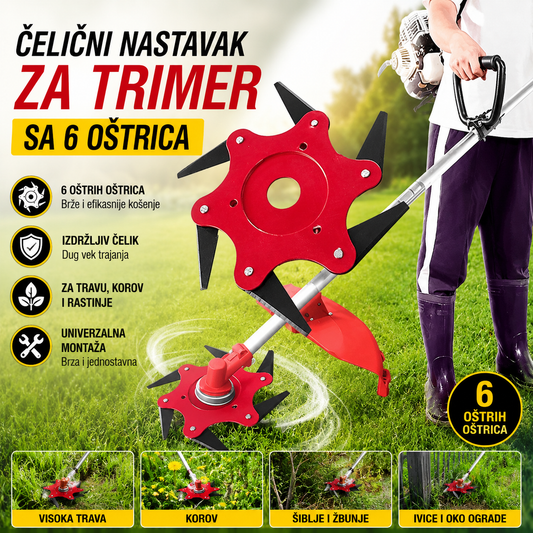 Čelični nastavak za Trimer sa 6 SEČIVA