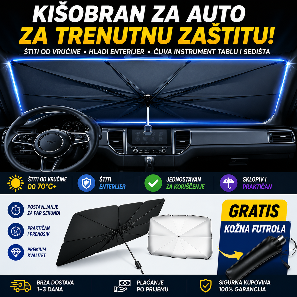 Zaštita od Sunca- Kišobran za šoferku