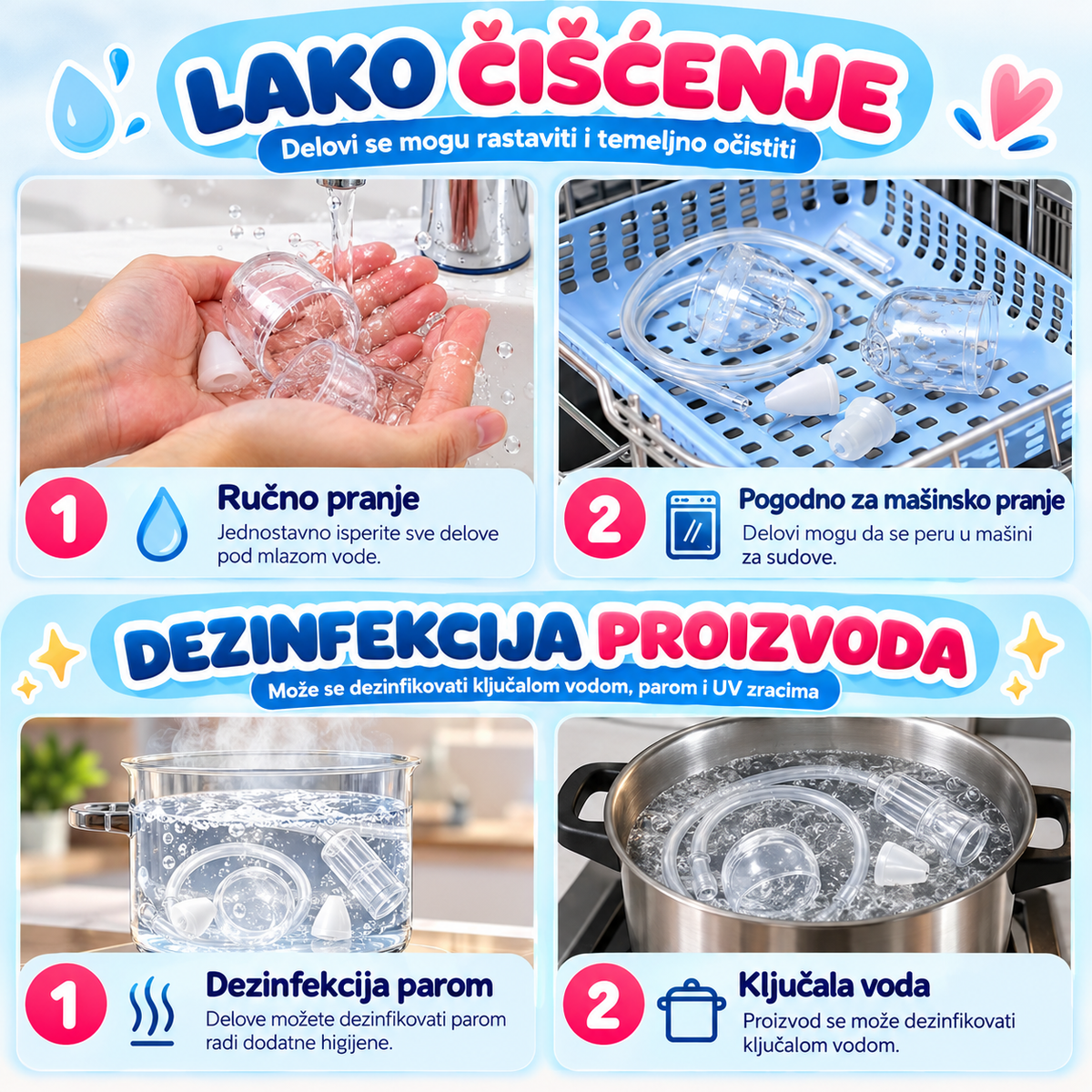 👶 Ručni nazalni aspirator za bebe – nežno i jednostavno čišćenje nosića