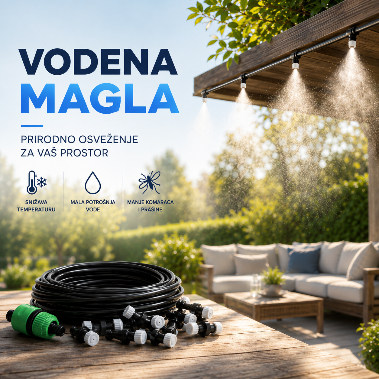 Set za vodenu maglu – Prirodno osveženje za vaše dvorište